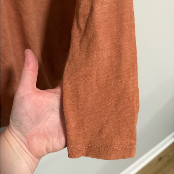 We The Free Orange Betty Long Sleeve Top Size Large Slouchy Boho Beachy - Picture 4 of 9